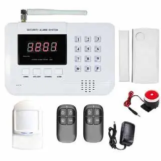 Intrusion alarm kit with sensors and remotes
