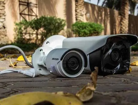 Outdoor CCTV camera for a villa garden